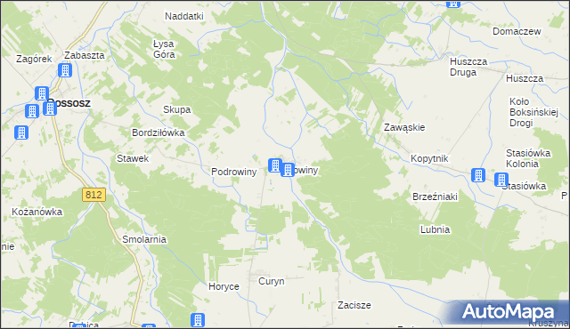 mapa Rowiny, Rowiny na mapie Targeo