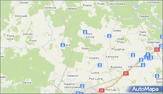 mapa Rówki, Rówki na mapie Targeo