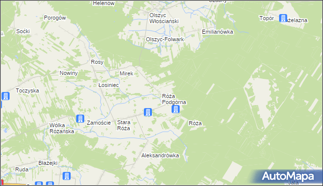 mapa Róża Podgórna, Róża Podgórna na mapie Targeo