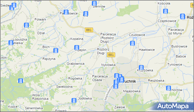 mapa Rozbórz Okrągły, Rozbórz Okrągły na mapie Targeo