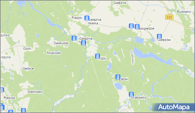 mapa Różki gmina Kołczygłowy, Różki gmina Kołczygłowy na mapie Targeo