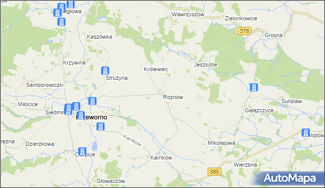 mapa Rożnów gmina Przeworno, Rożnów gmina Przeworno na mapie Targeo