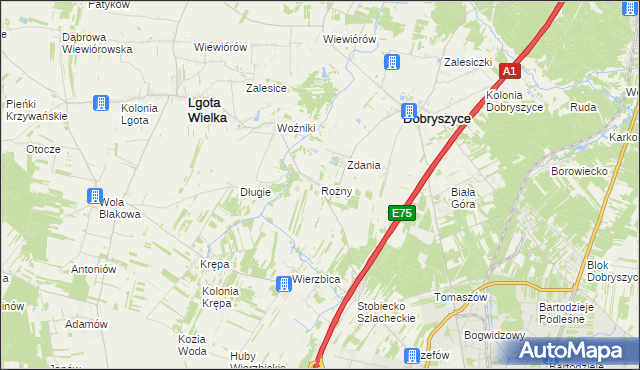 mapa Rożny, Rożny na mapie Targeo