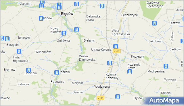 mapa Roztworów gmina Błędów, Roztworów gmina Błędów na mapie Targeo