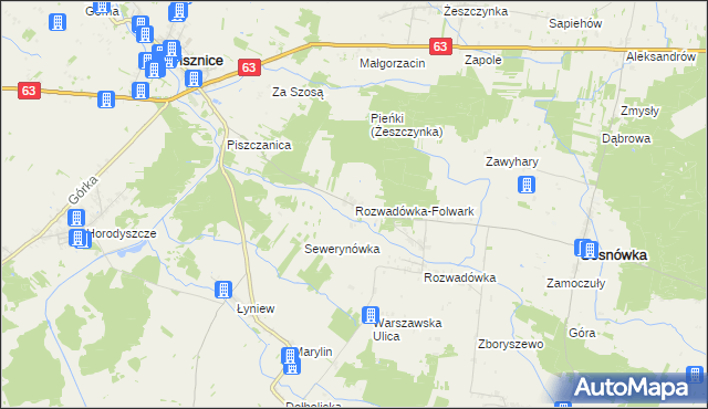 mapa Rozwadówka-Folwark, Rozwadówka-Folwark na mapie Targeo