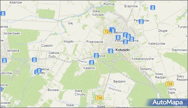 mapa Różyca, Różyca na mapie Targeo