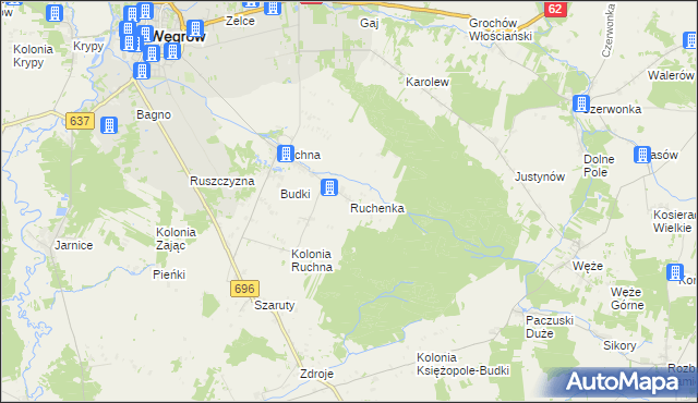 mapa Ruchenka, Ruchenka na mapie Targeo