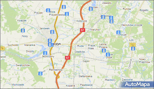 mapa Ruda gmina Tarczyn, Ruda gmina Tarczyn na mapie Targeo