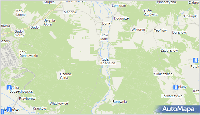 mapa Ruda Kościelna, Ruda Kościelna na mapie Targeo