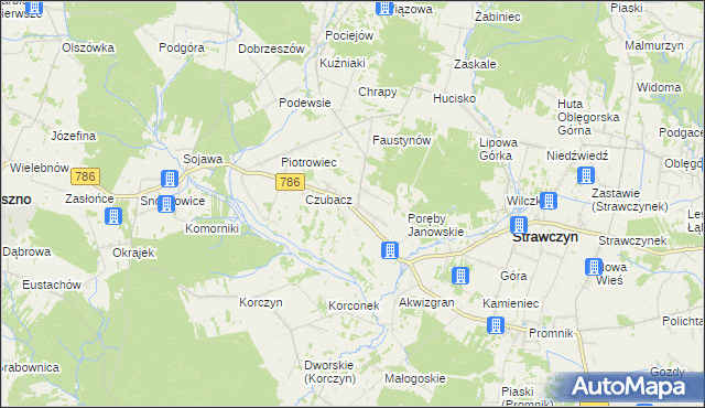 mapa Ruda Strawczyńska, Ruda Strawczyńska na mapie Targeo