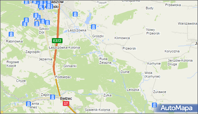 mapa Ruda Żelazna, Ruda Żelazna na mapie Targeo