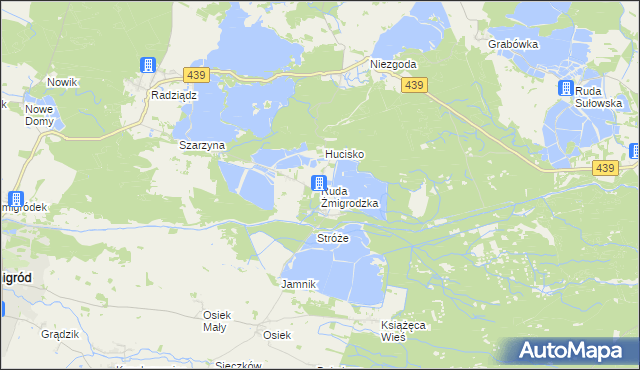 mapa Ruda Żmigrodzka, Ruda Żmigrodzka na mapie Targeo