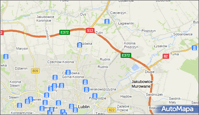 mapa Rudnik gmina Wólka, Rudnik gmina Wólka na mapie Targeo