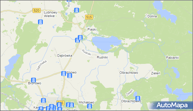 mapa Rudniki gmina Susz, Rudniki gmina Susz na mapie Targeo