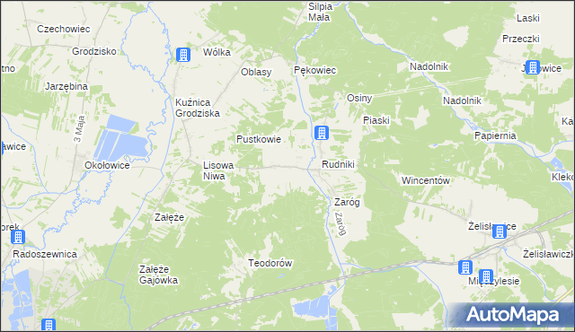 mapa Rudniki-Kolonia, Rudniki-Kolonia na mapie Targeo