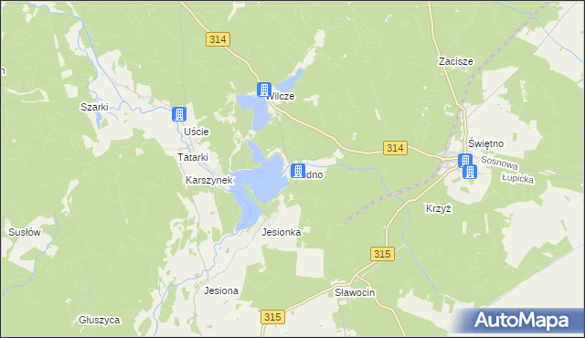 mapa Rudno gmina Wolsztyn, Rudno gmina Wolsztyn na mapie Targeo