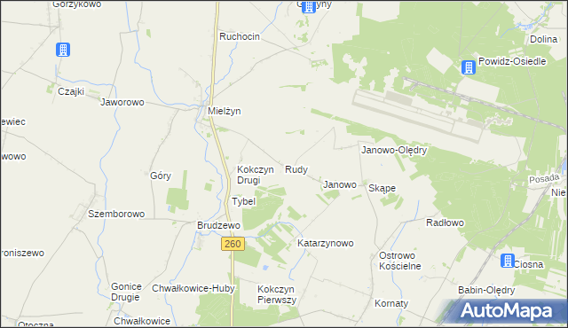 mapa Rudy gmina Strzałkowo, Rudy gmina Strzałkowo na mapie Targeo