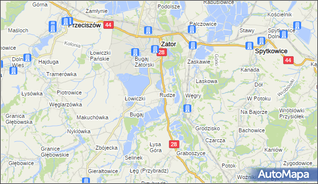 mapa Rudze, Rudze na mapie Targeo