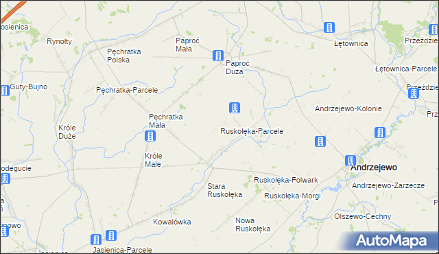 mapa Ruskołęka-Parcele, Ruskołęka-Parcele na mapie Targeo