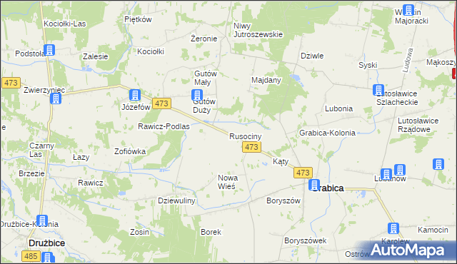 mapa Rusociny, Rusociny na mapie Targeo