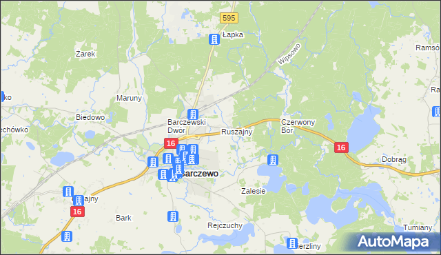 mapa Ruszajny, Ruszajny na mapie Targeo