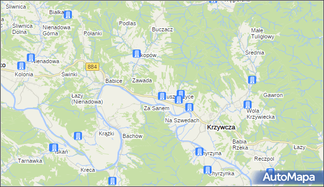 mapa Ruszelczyce, Ruszelczyce na mapie Targeo