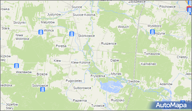 mapa Ruszenice-Kolonia, Ruszenice-Kolonia na mapie Targeo