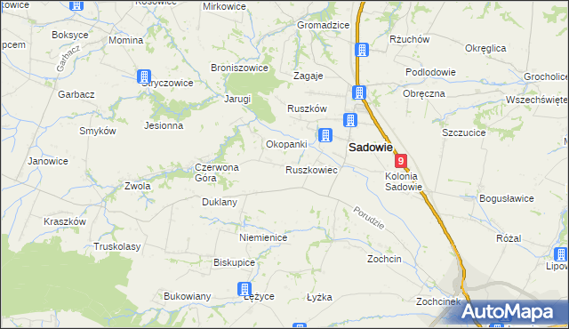 mapa Ruszkowiec, Ruszkowiec na mapie Targeo