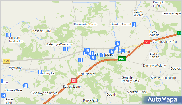 mapa Rutki-Kossaki, Rutki-Kossaki na mapie Targeo