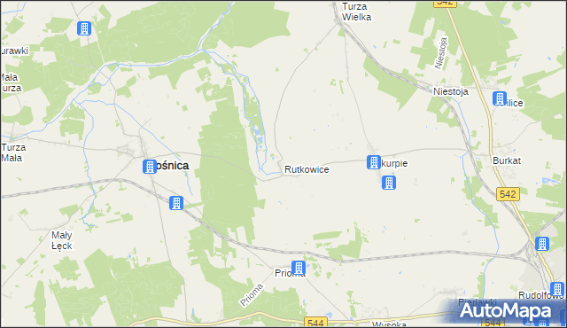 mapa Rutkowice gmina Płośnica, Rutkowice gmina Płośnica na mapie Targeo