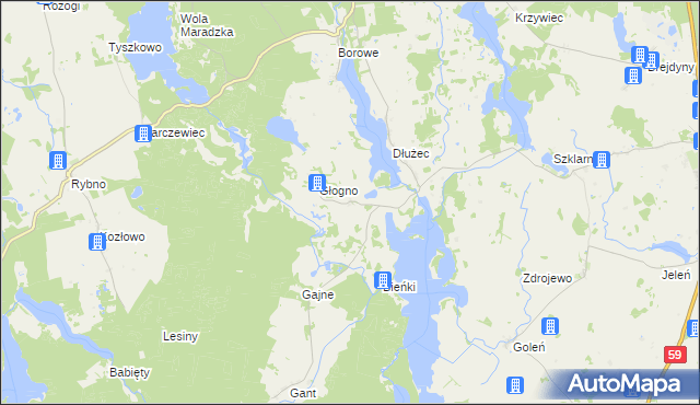 mapa Rutkowo gmina Piecki, Rutkowo gmina Piecki na mapie Targeo