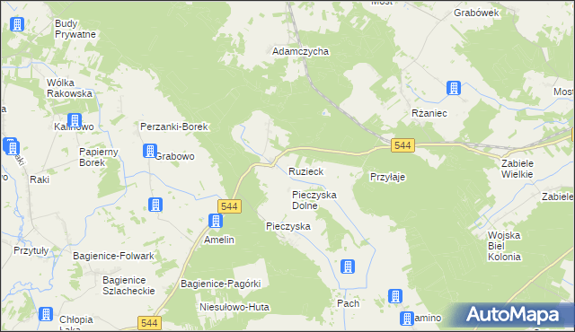 mapa Ruzieck, Ruzieck na mapie Targeo