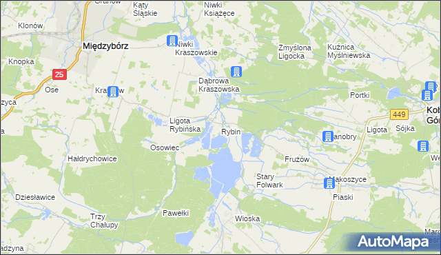 mapa Rybin, Rybin na mapie Targeo