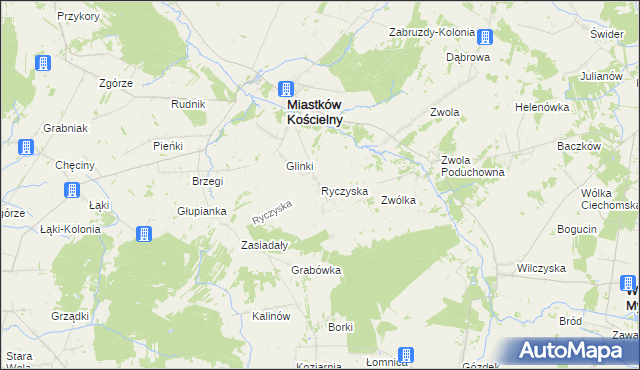 mapa Ryczyska, Ryczyska na mapie Targeo