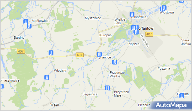 mapa Rynarcice gmina Korfantów, Rynarcice gmina Korfantów na mapie Targeo