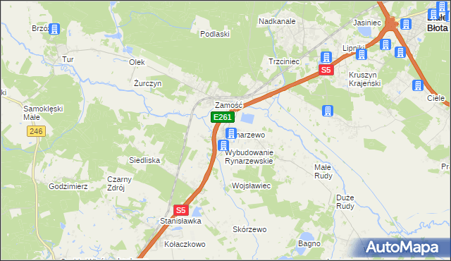 mapa Rynarzewo, Rynarzewo na mapie Targeo