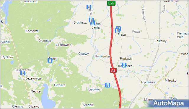 mapa Rynkówka, Rynkówka na mapie Targeo