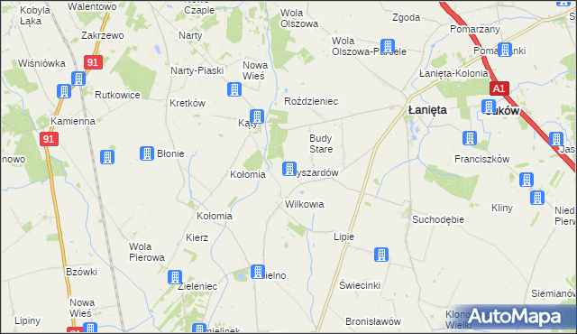 mapa Ryszardów, Ryszardów na mapie Targeo