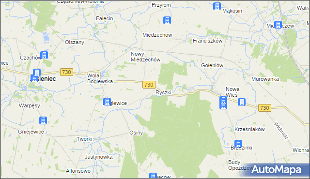 mapa Ryszki, Ryszki na mapie Targeo