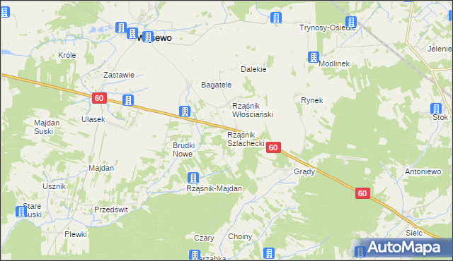 mapa Rząśnik Szlachecki, Rząśnik Szlachecki na mapie Targeo