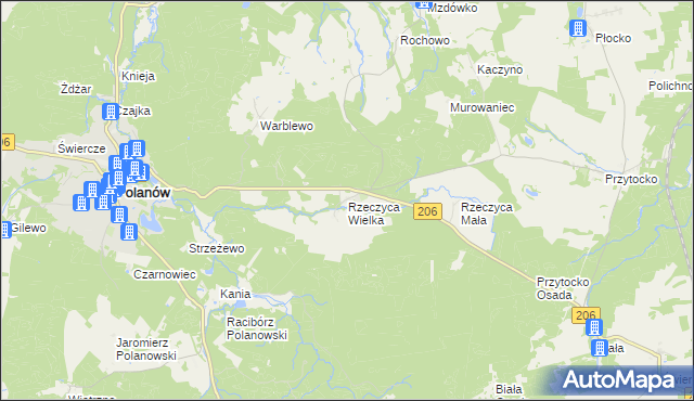 mapa Rzeczyca Wielka, Rzeczyca Wielka na mapie Targeo