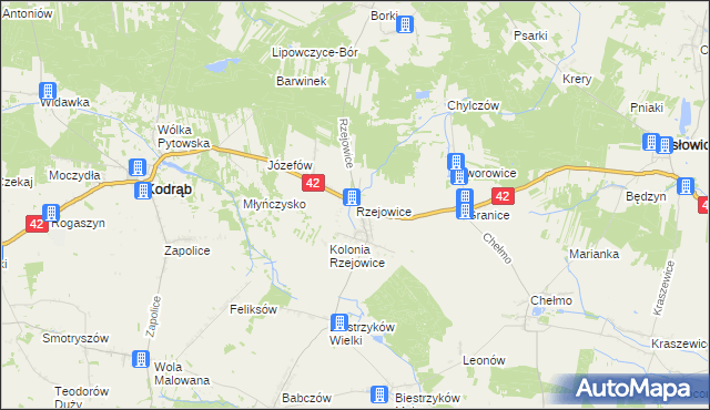 mapa Rzejowice, Rzejowice na mapie Targeo