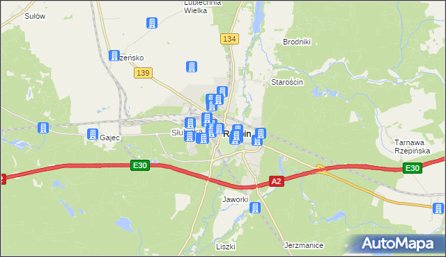 mapa Rzepin, Rzepin na mapie Targeo