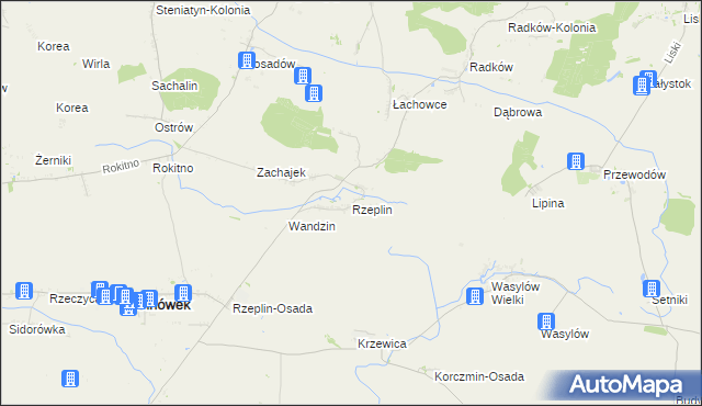 mapa Rzeplin gmina Ulhówek, Rzeplin gmina Ulhówek na mapie Targeo