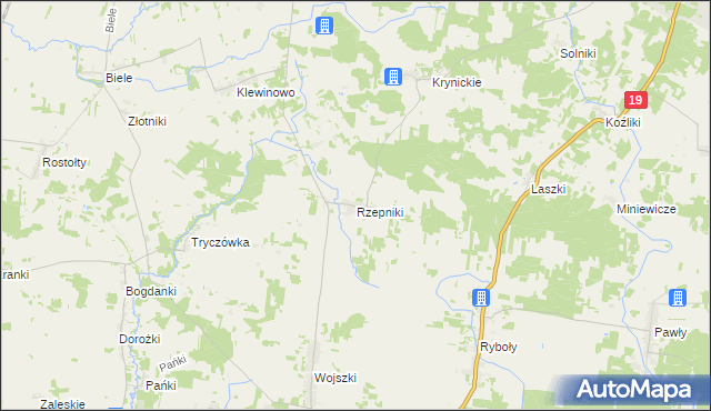 mapa Rzepniki, Rzepniki na mapie Targeo