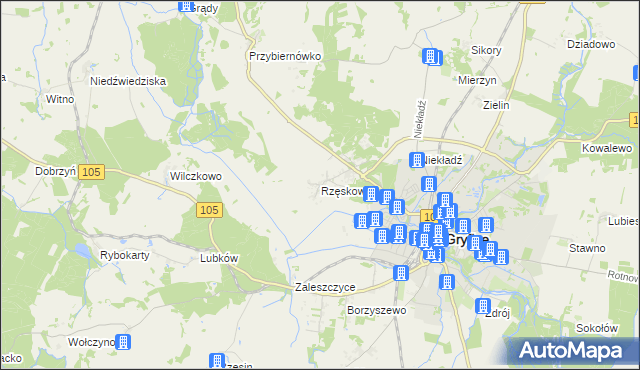mapa Rzęskowo, Rzęskowo na mapie Targeo