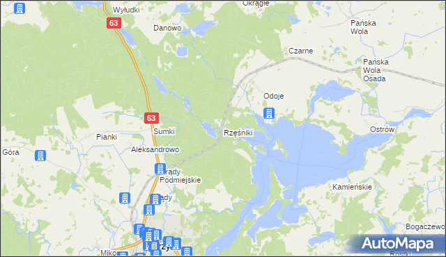 mapa Rzęśniki, Rzęśniki na mapie Targeo