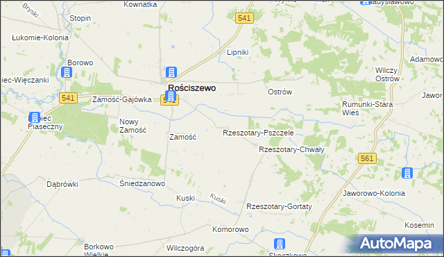 mapa Rzeszotary-Pszczele, Rzeszotary-Pszczele na mapie Targeo