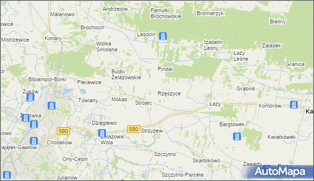 mapa Rzęszyce, Rzęszyce na mapie Targeo