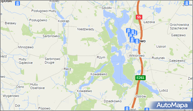 mapa Rzym gmina Rogowo, Rzym gmina Rogowo na mapie Targeo